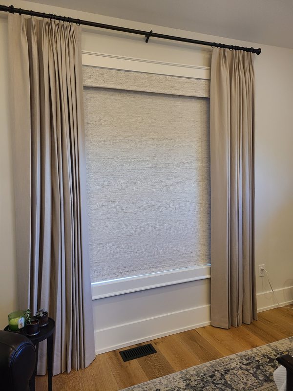 Drapery With Blinds On Window